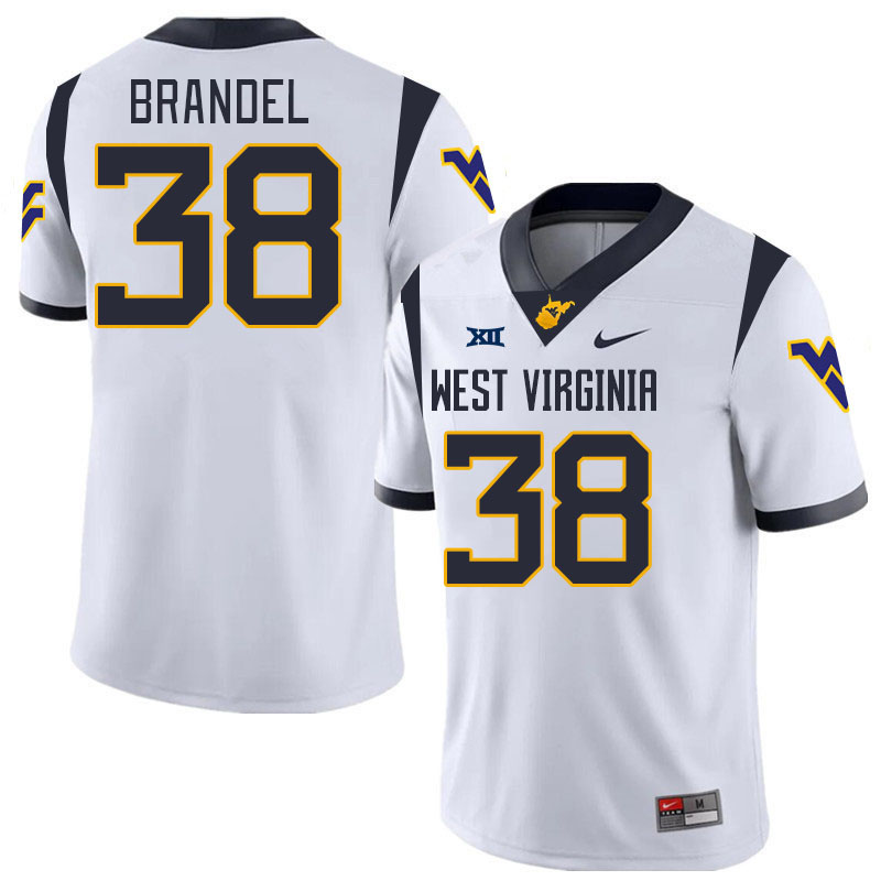 Men #38 Donald Brandel West Virginia Mountaineers College 2024 New Uniforms Football Jerseys Stitche